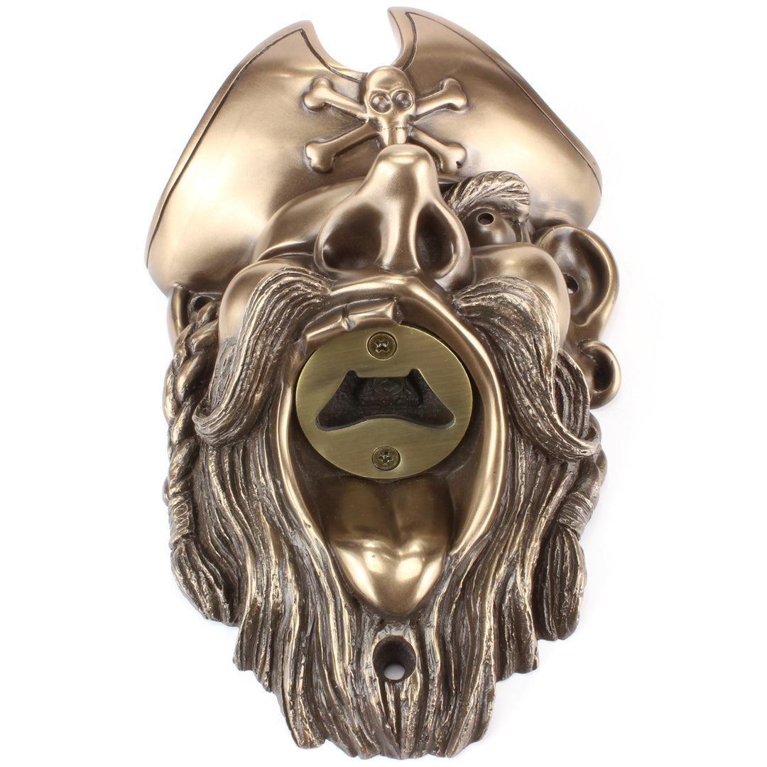 Wall Mounted Character Bottle Opener - Pirate (Bronze)