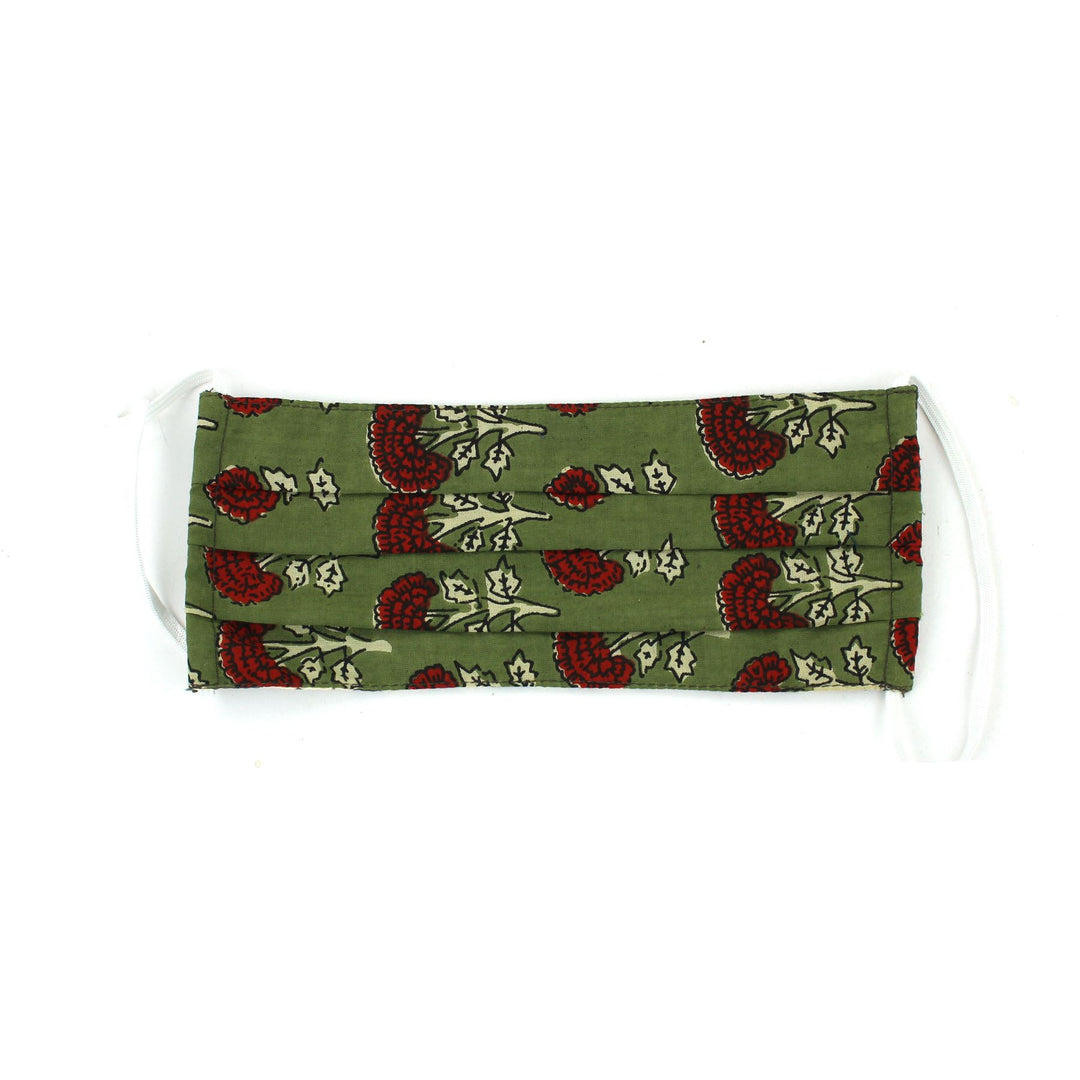 100% Cotton Handmade Pleated Face-Mask
