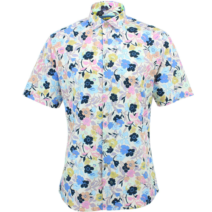 Slim Fit Short Sleeve Shirt - Minimalist Floral
