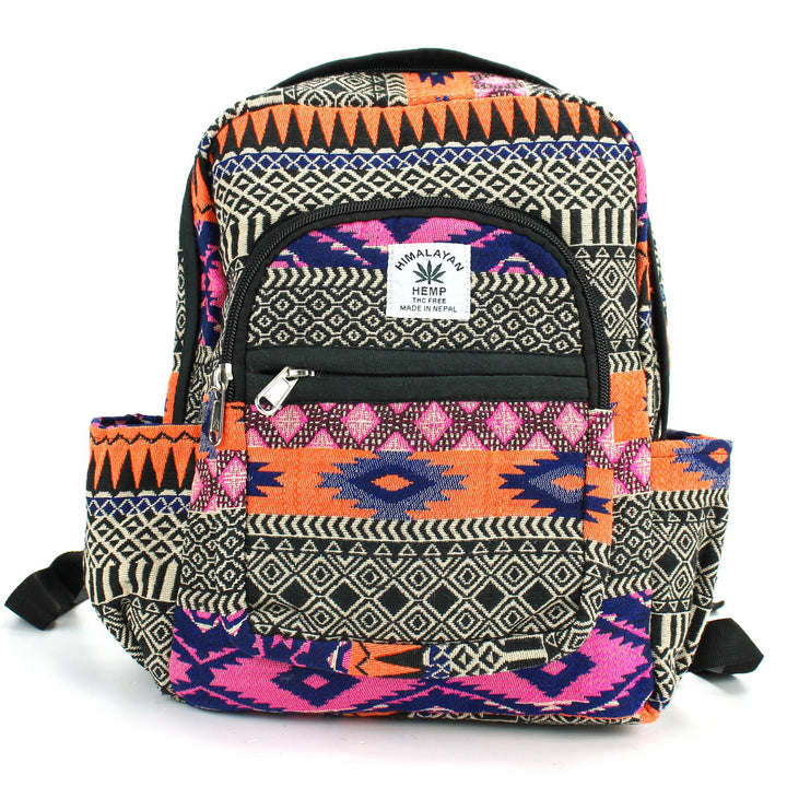 Himalayan Hemp Backpack - Bright Aztec