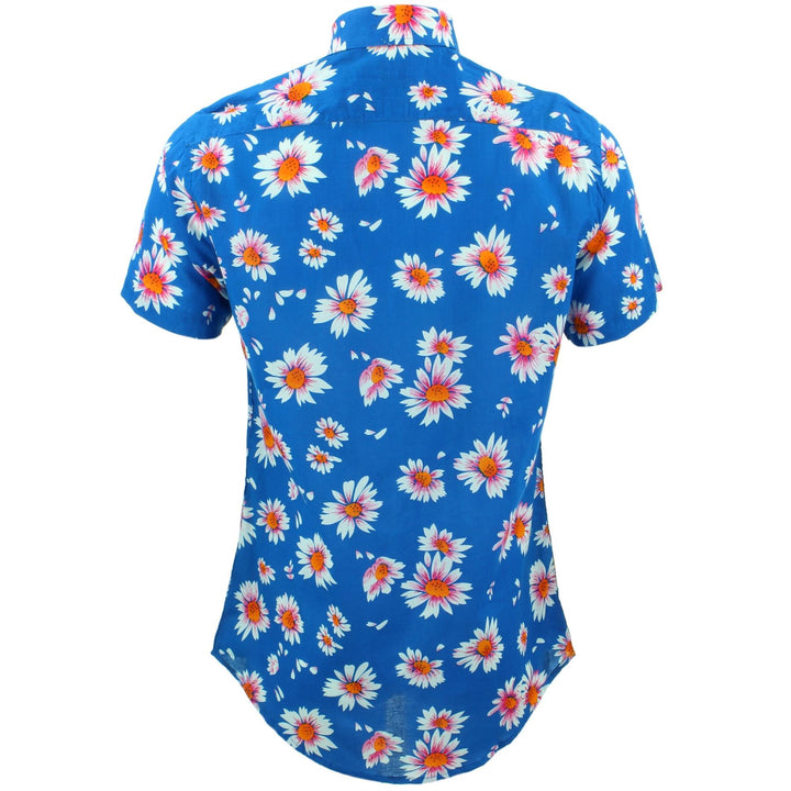 Slim Fit Short Sleeve Shirt - Sky Daisies