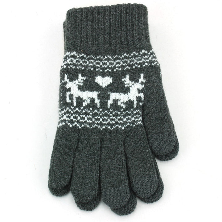 Reindeer Touch Screen Gloves - Grey