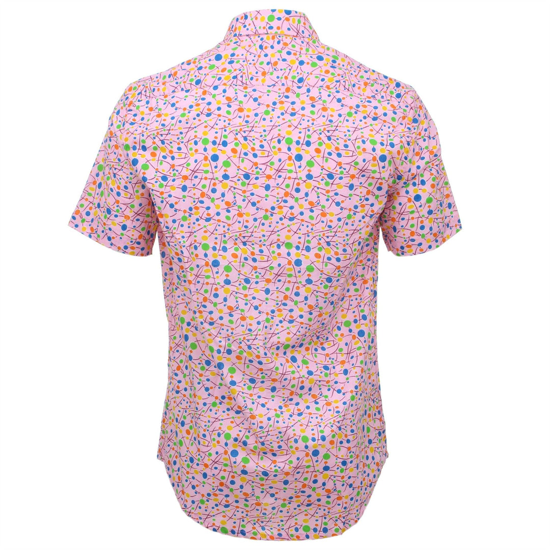 Tailored Fit Short Sleeve Shirt - Pink & Multi Dots