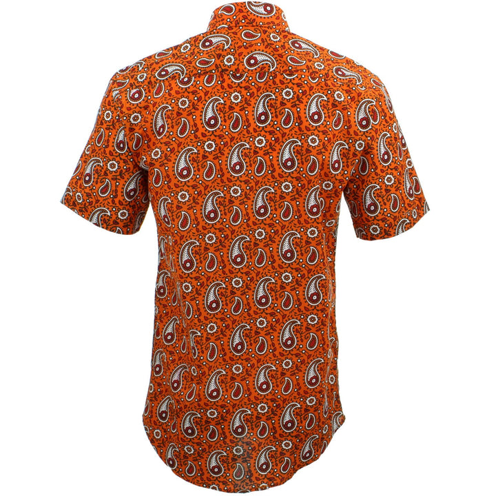 Tailored Fit Short Sleeve Shirt - Block Print - Paisley