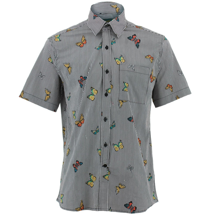Regular Fit Short Sleeve Shirt - Butterfly Stripes