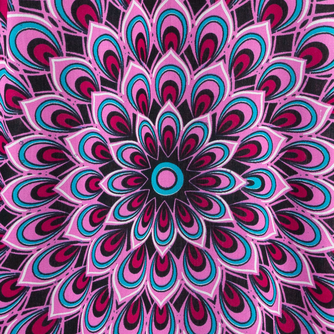 Regular Fit Long Sleeve Shirt - Peacock Mandala - Pink