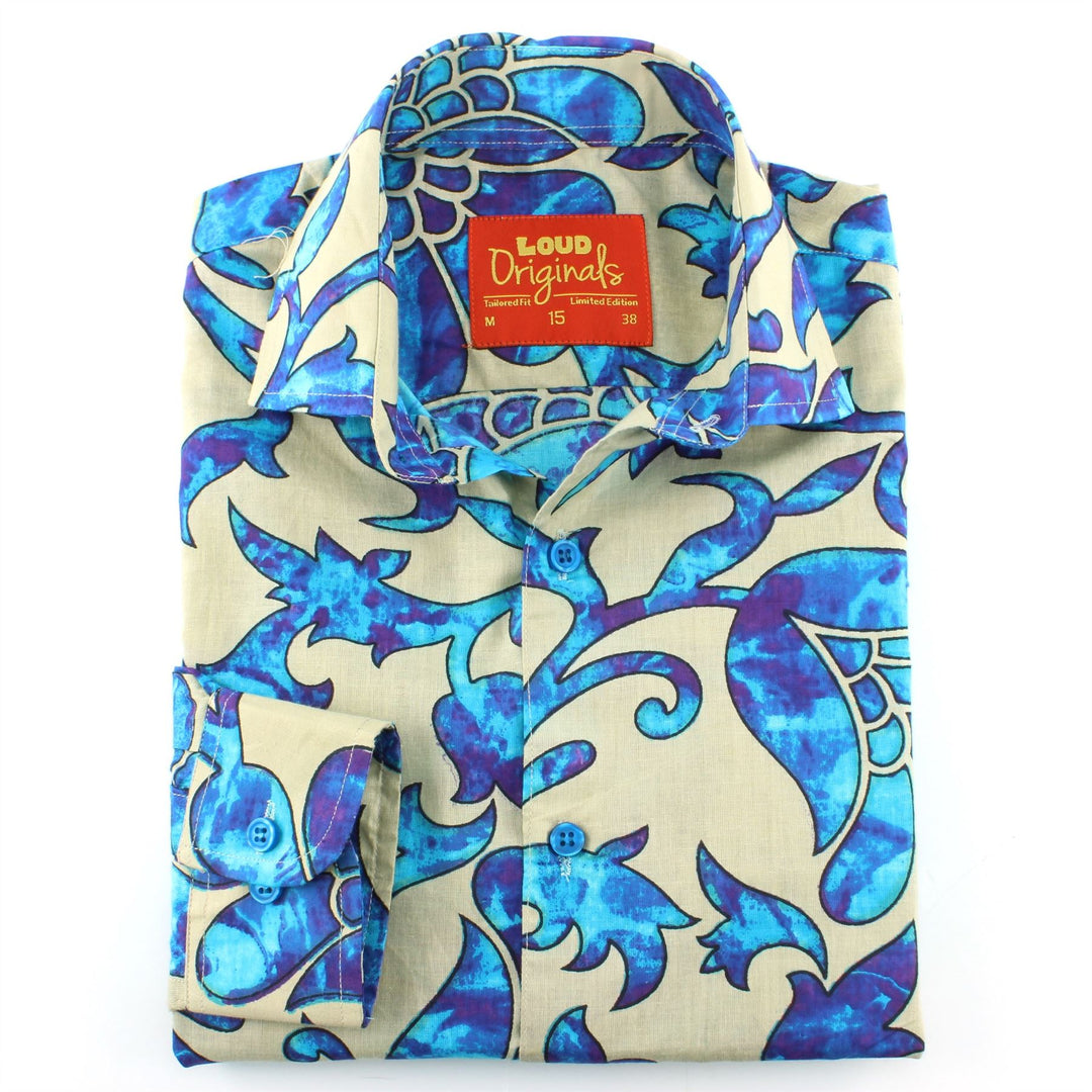 Tailored Fit Long Sleeve Shirt - Floral Tie-Dye