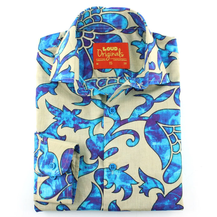Tailored Fit Long Sleeve Shirt - Floral Tie-Dye