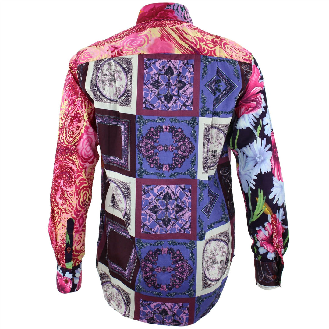 Regular Fit Long Sleeve Shirt - Random Mixed Panel - Abstract