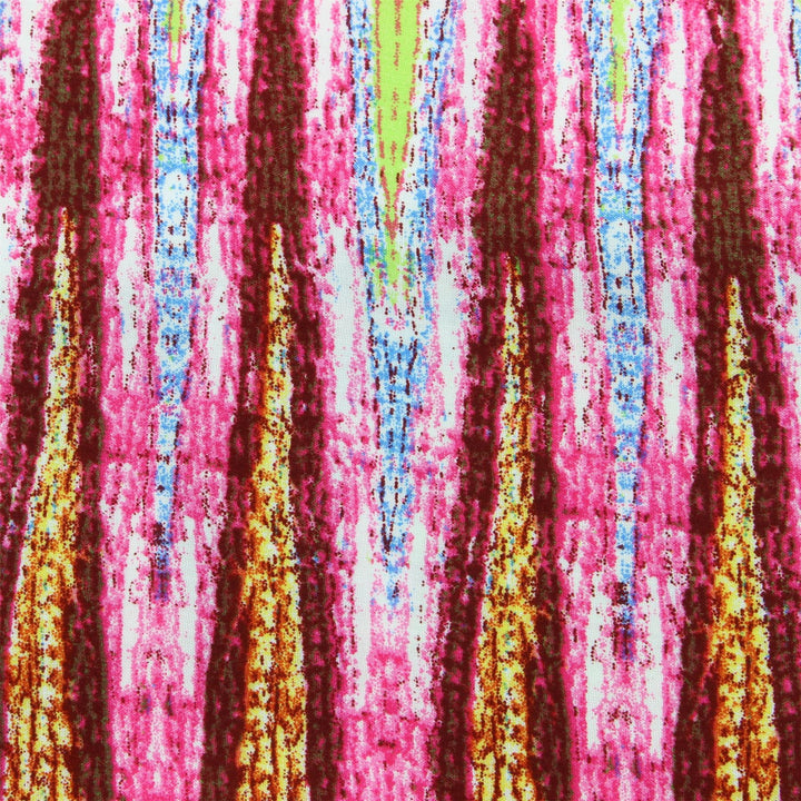 Tailored Fit Long Sleeve Shirt - Red Pink & Green Abstract Print