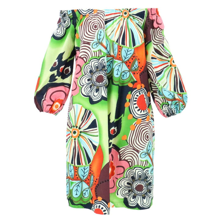 Off The Shoulder Dress - Floral Fairground