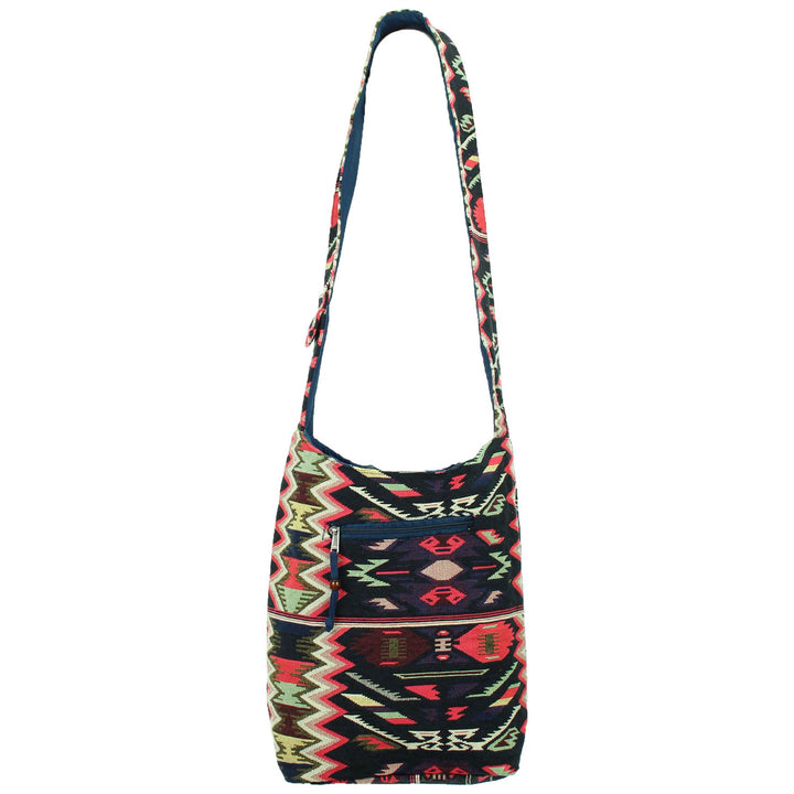 Cotton Canvas Sling Shoulder Bag - Purple Pink