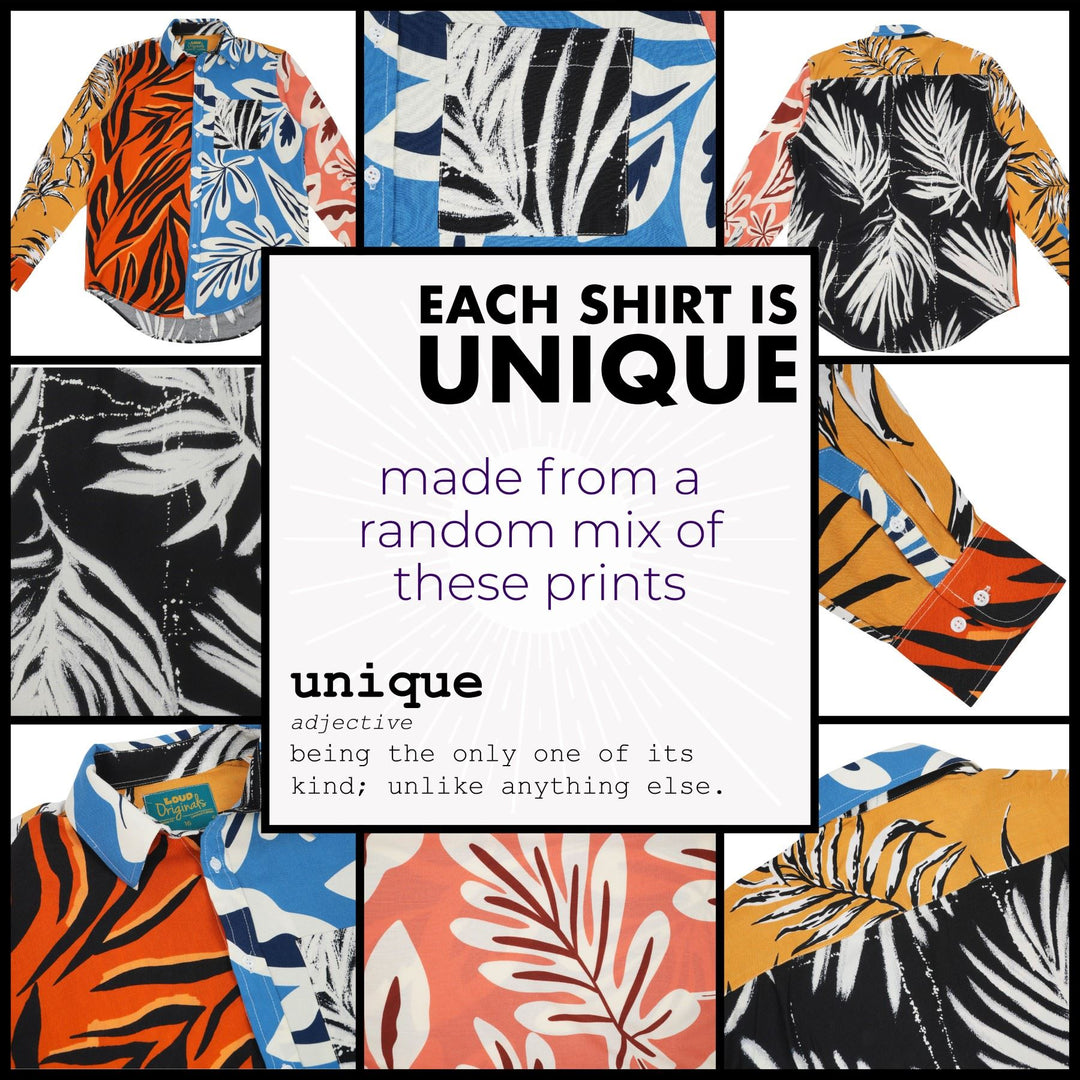 Regular Fit Long Sleeve Shirt - Random Mixed Panel Tropical