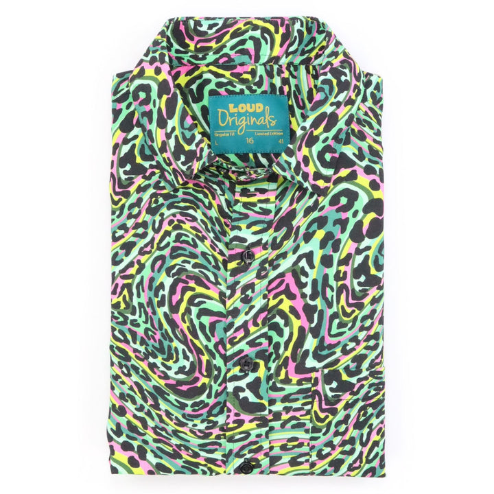 Regular Fit Short Sleeve Shirt - Acid Leopard