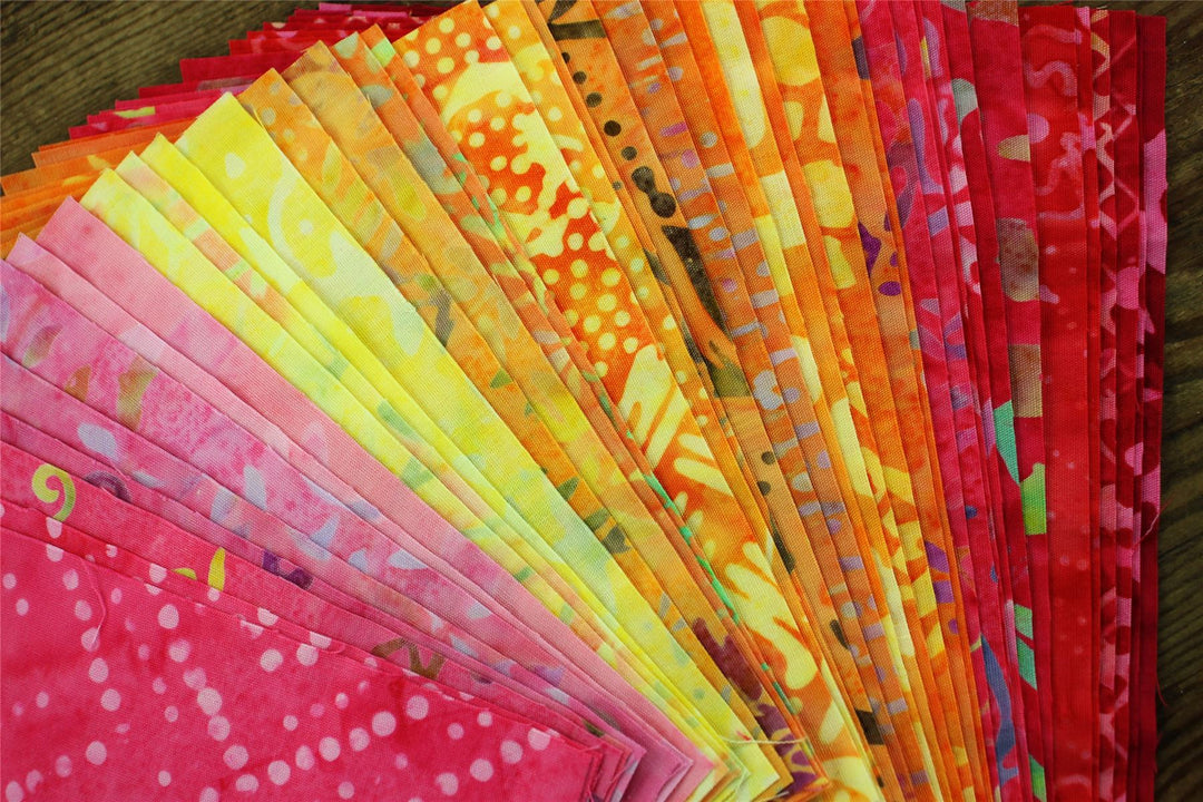 Charm Pack - 40 x 5" Squares of Cotton Batik