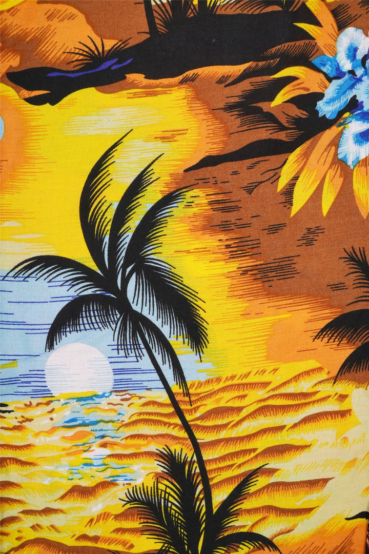 Regular Fit Short Sleeve Shirt - Random Mixed Panel Tropical Sundown