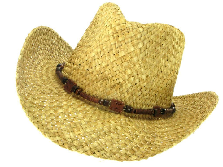Straw Cowboy Hat with Wood Band