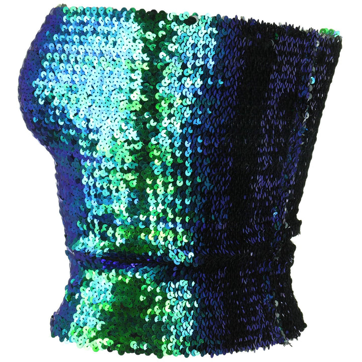 Sequin Strapless Top - Green