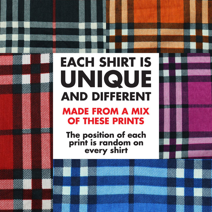 Regular Fit Short Sleeve Shirt - Random Mixed Panel - Tartan
