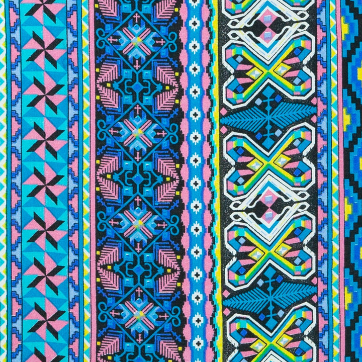 Regular Fit Long Sleeve Shirt - Geometric Aztec - Blue