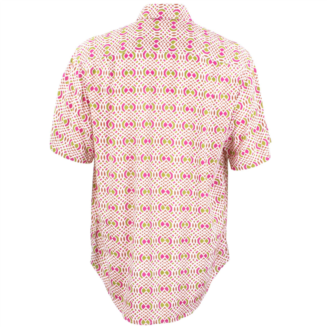 Regular Fit Short Sleeve Shirt - Pink & Green Abstract