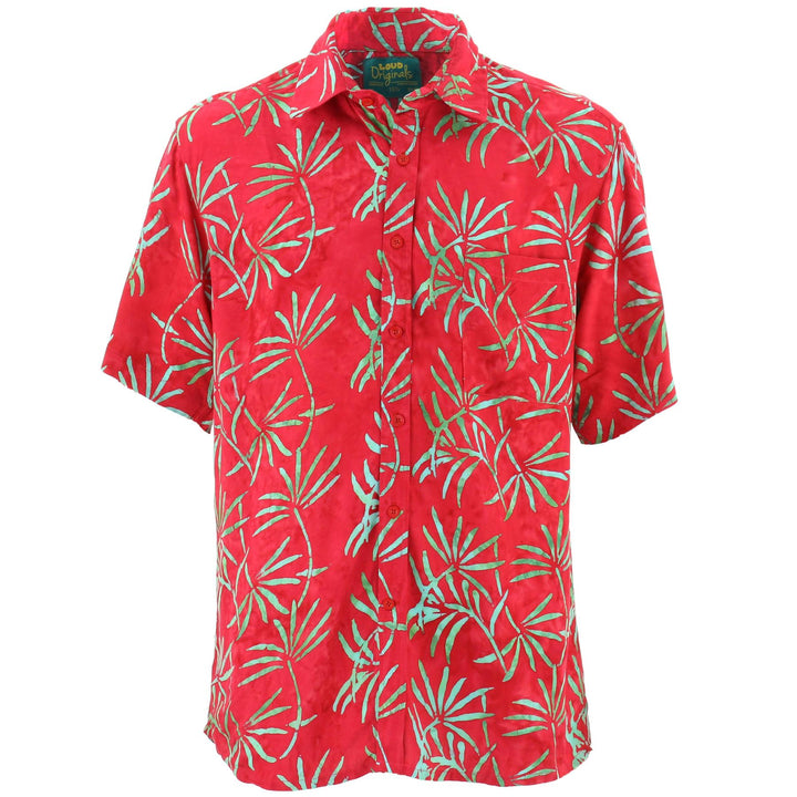 Loud Originals Regular Fit Short Sleeve Shirt - Tropical Leaf - Red