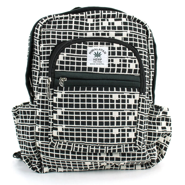 Himalayan Hemp Backpack - Black Grid