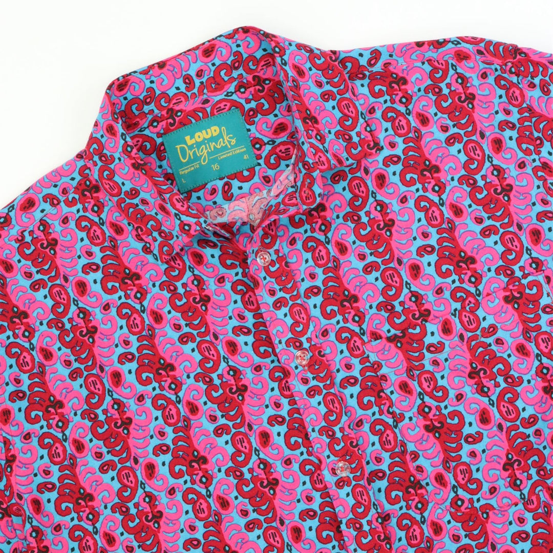 Regular Fit Short Sleeve Shirt - Pink Ripple