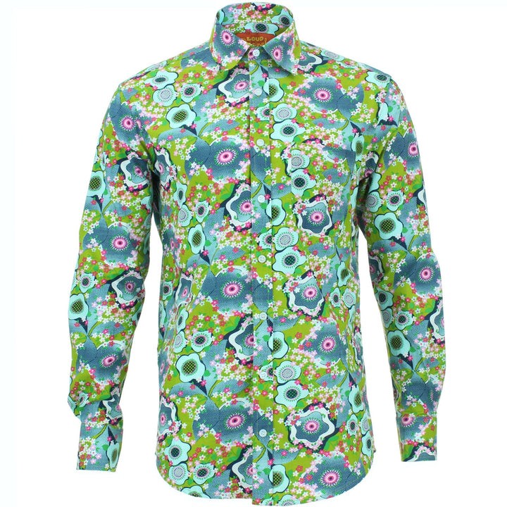Regular Fit Long Sleeve Shirt - Floral Oyster