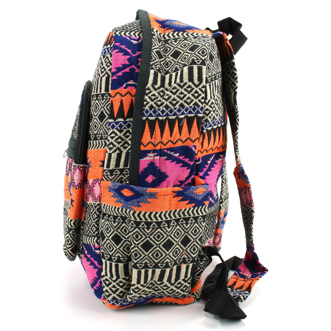 Himalayan Hemp Backpack - Bright Aztec