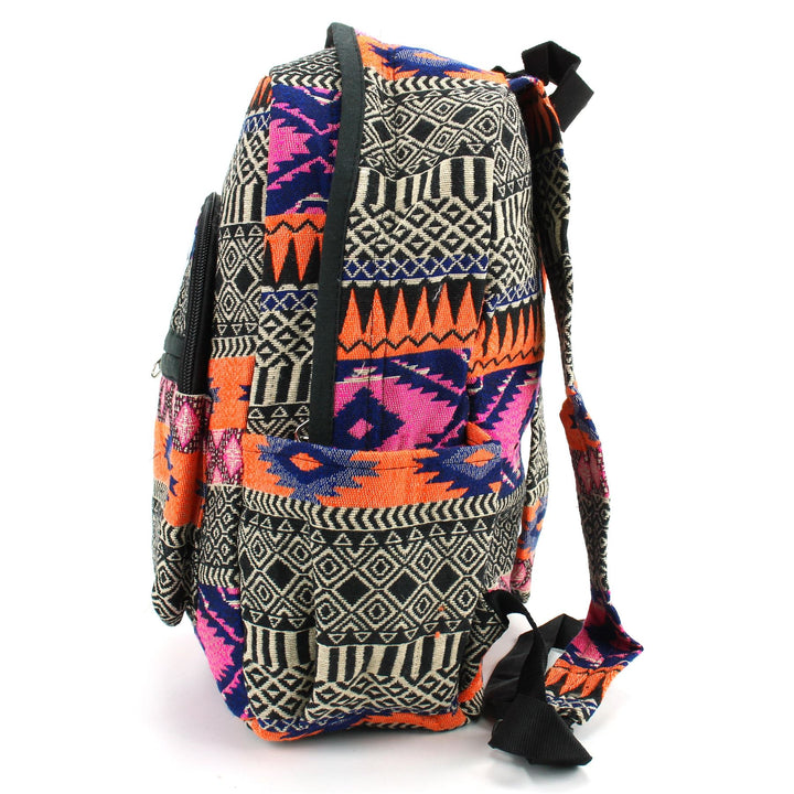 Himalayan Hemp Backpack - Bright Aztec