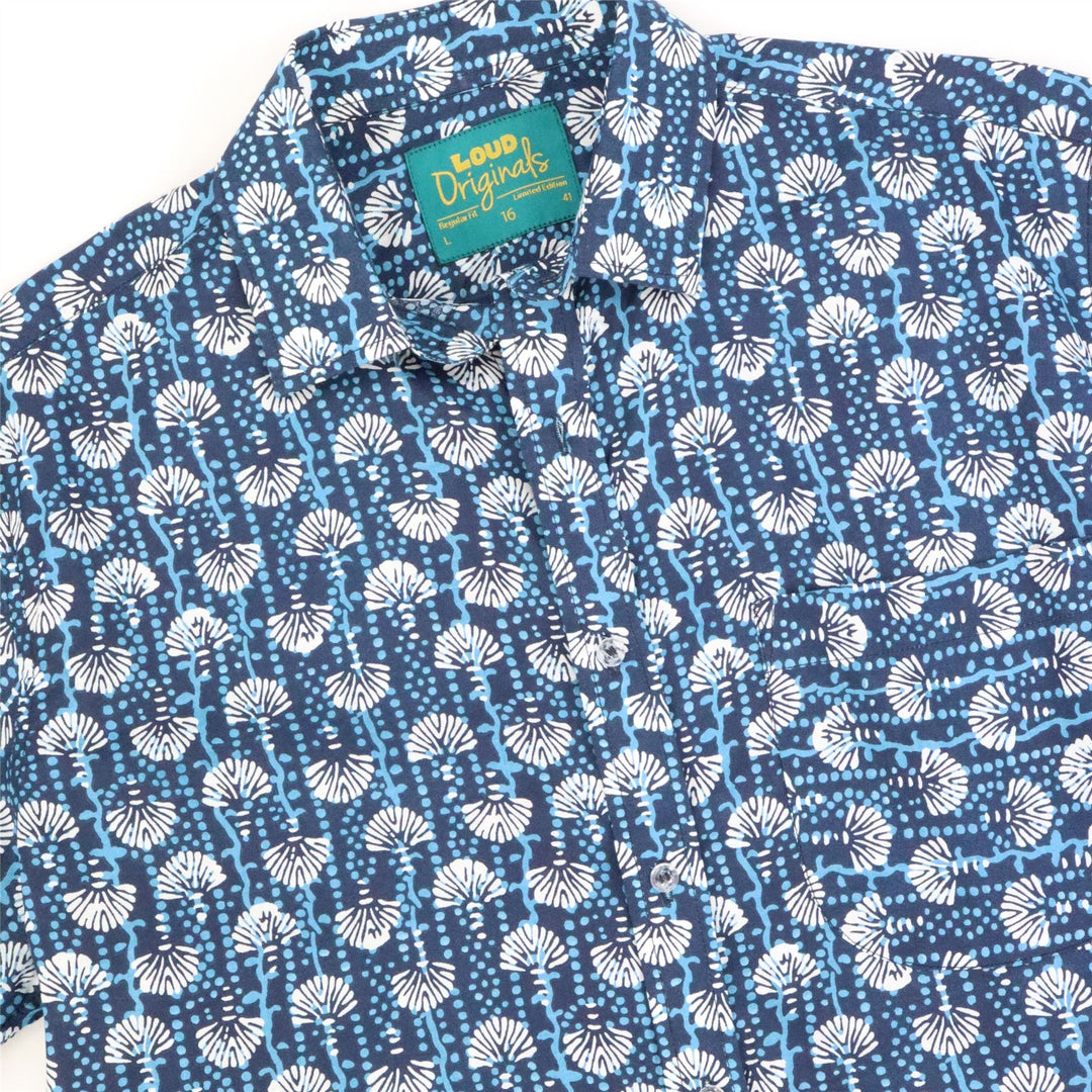 Regular Fit Short Sleeve Shirt - Indigo Fan