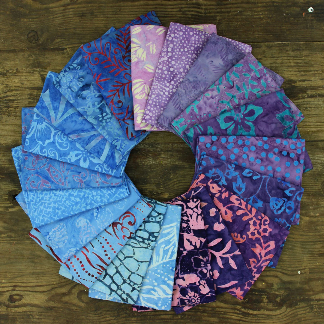 Cotton Batik Pre Cut Fabric Bundles - Fat Quarter - Tinted with Magic