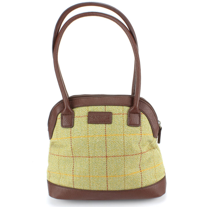 Tweed Shopper Tote Bag Handbag - Light Green