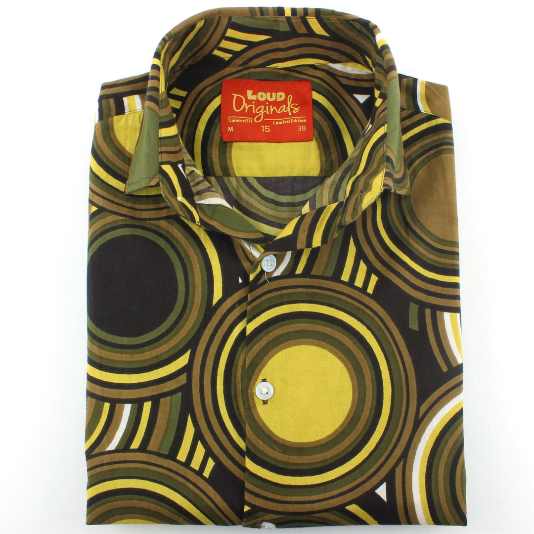 Slim Fit Long Sleeve Shirt - Retro Circles