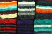 Hand Knitted Wool Arm Warmer - Stripe Red Black