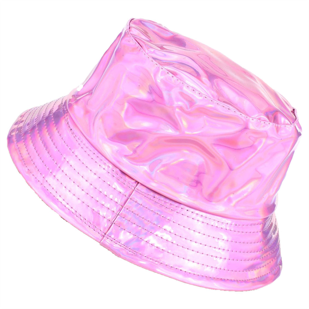 Holographic Bucket Hat - Shiny Baby Pink