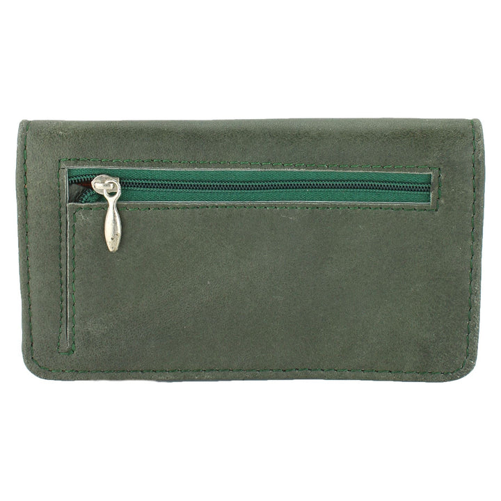Real Leather Colourful Purse Wallet - Green