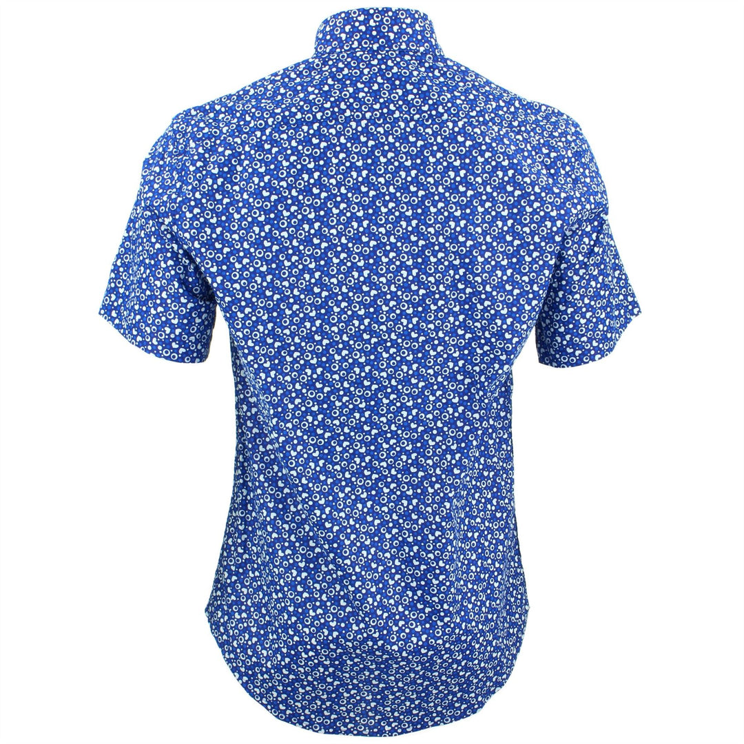 Tailored Fit Short Sleeve Shirt - Blue Hearts & Dots