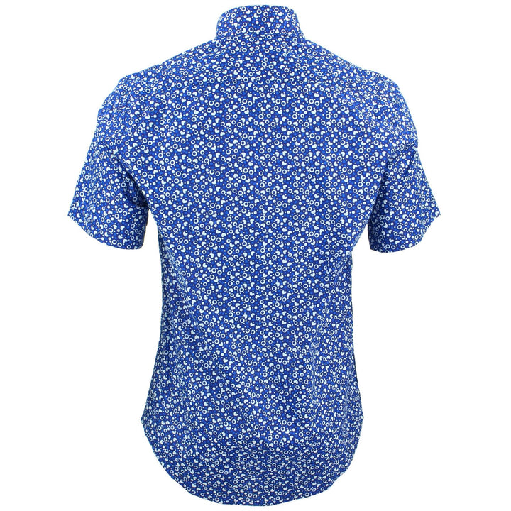Tailored Fit Short Sleeve Shirt - Blue Hearts & Dots