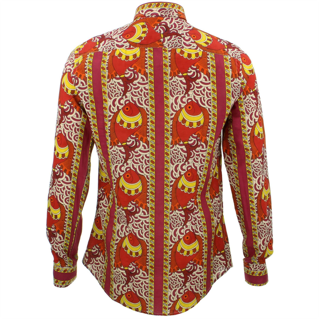 Slim Fit Long Sleeve Shirt - Fire Fish