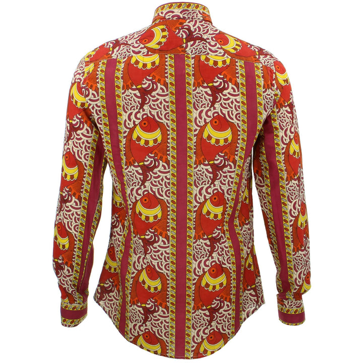 Slim Fit Long Sleeve Shirt - Fire Fish
