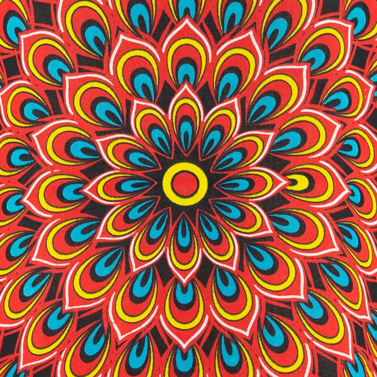 The Swirl Shift Dress - Peacock Mandala Red