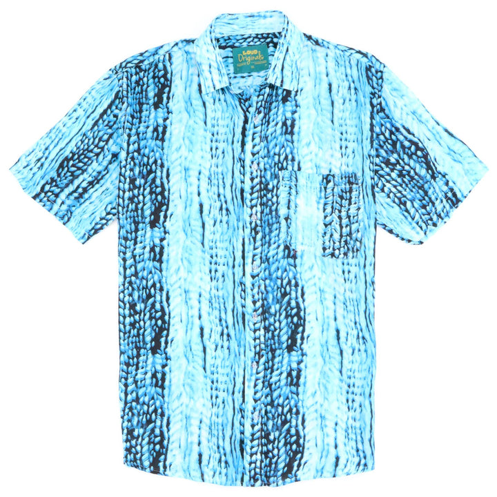 Regular Fit Short Sleeve Shirt - Blue Static