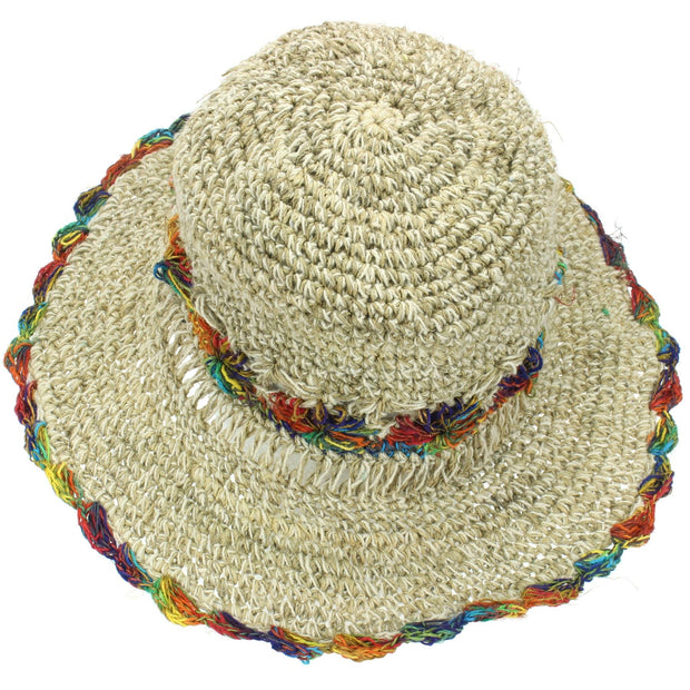 Hemp & Cotton Sun Hat - Crochet Rainbow 2