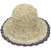 Hemp & Cotton Sun Hat - Purple Edge