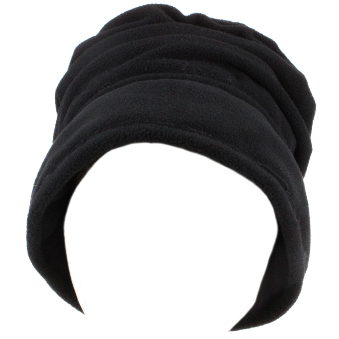 Pleated fleece cloche hat - Black