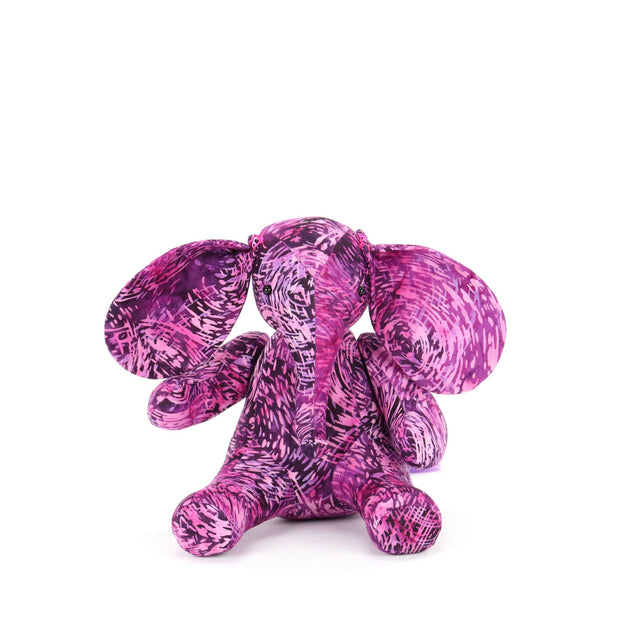 Batik Cotton Friendship Elephant - Purple Swirl