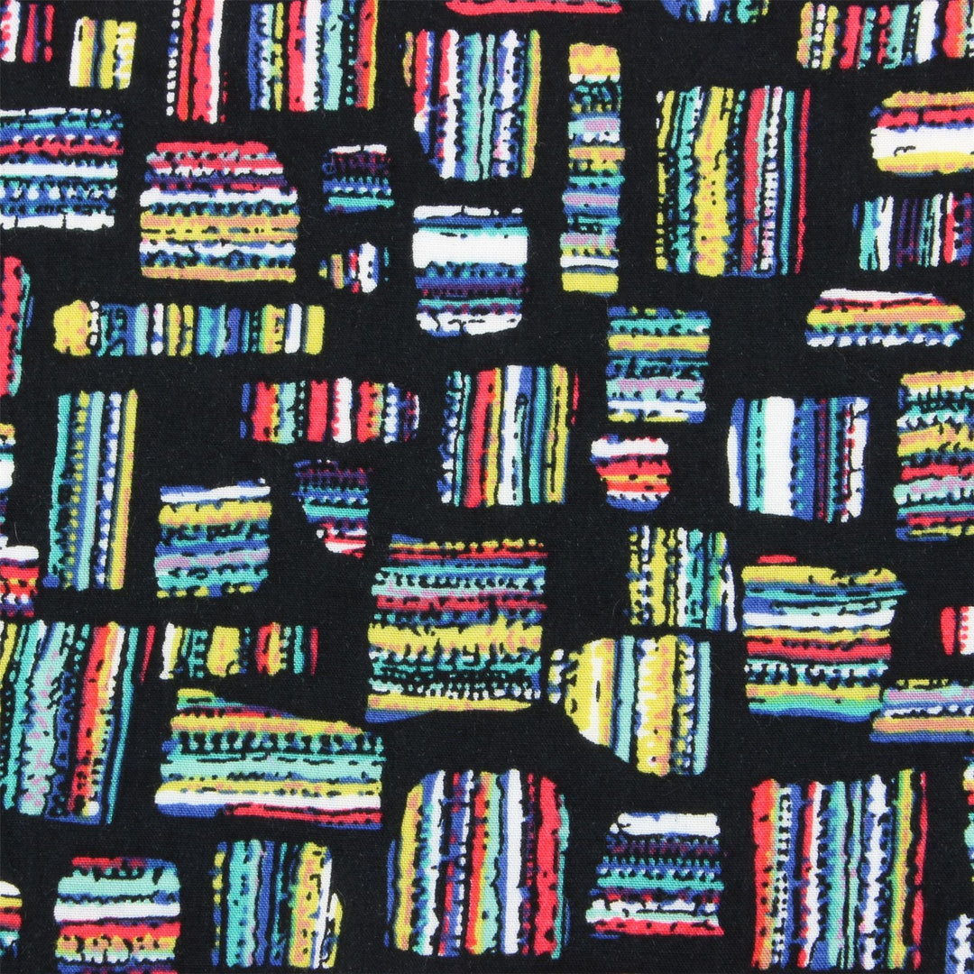 Tailored Fit Long Sleeve Shirt - Multi-coloured Abstract Blocks