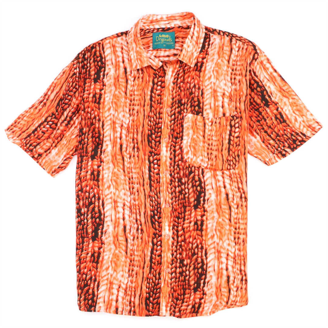 Regular Fit Short Sleeve Shirt - Orange Static